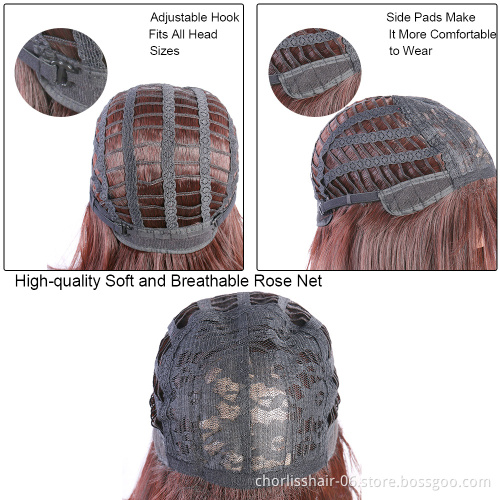 Hot Sale Hair Wig Natural Body Wave Short Wig Cheap Price Wholesale Pink Ombre Colored Synthetic Hair Wigs For Woman Cosplay